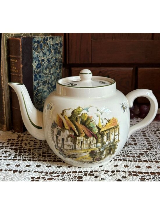Price Kensington Other - Vintage Price Kensington England Teapot Cottage Village Green Trim English Potte